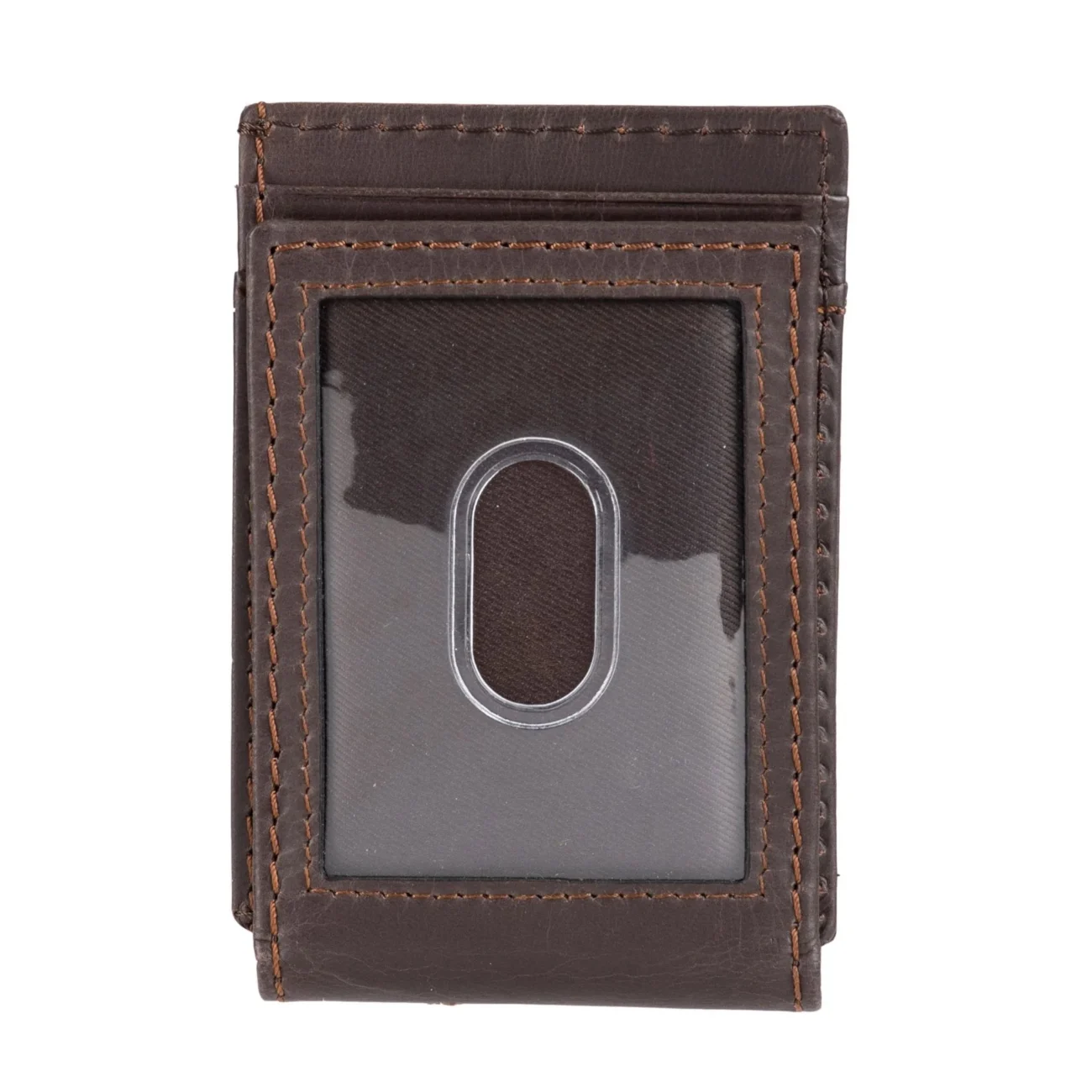 Men's RFID Leather Magnetic Front Pocket Wallet - Brown - Image 3